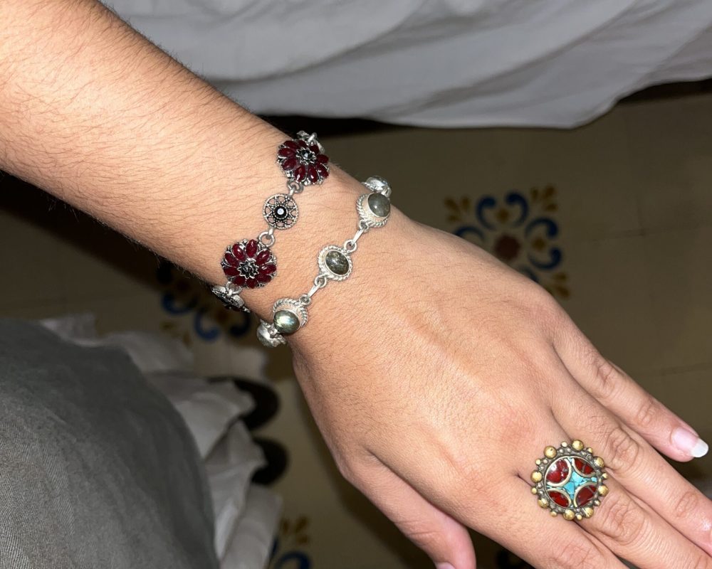 I bought the green bracelet at art gem