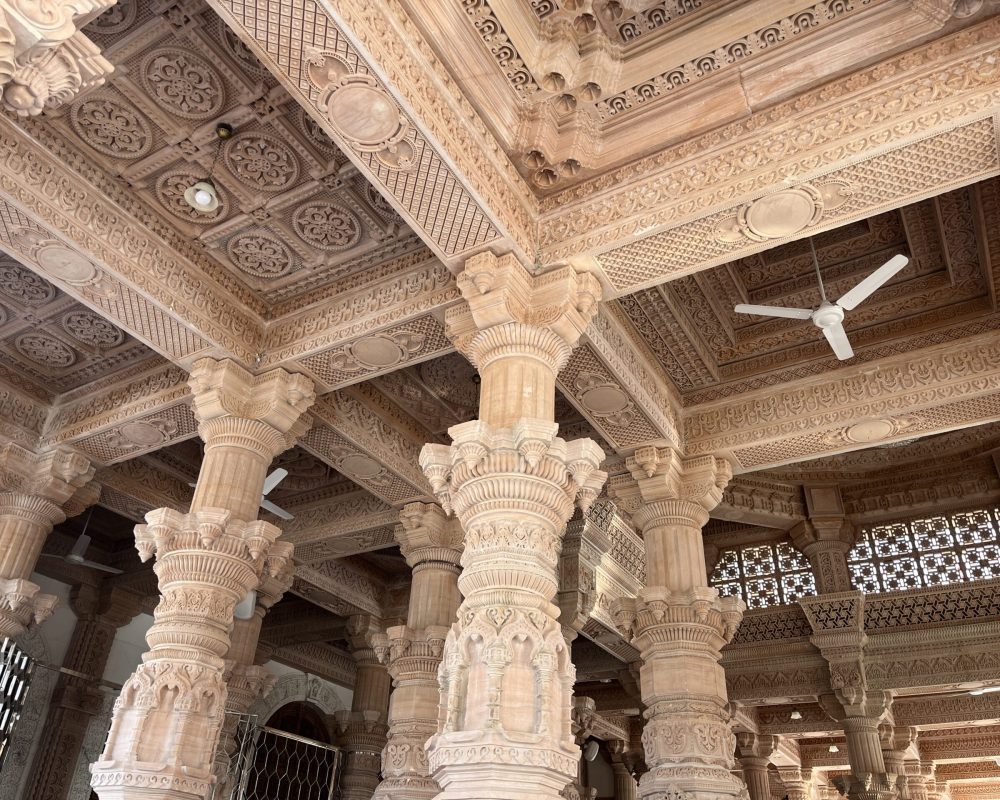 The newly worked sandstone