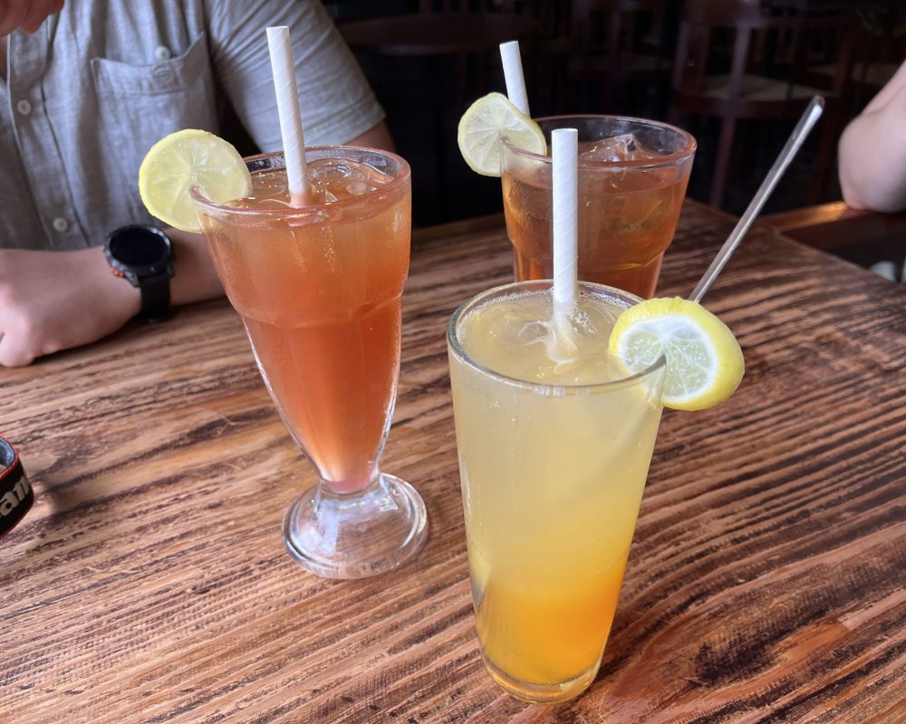 Drinks at Loafers corner cafe